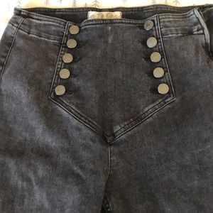 Free people high waisted gray jeans
